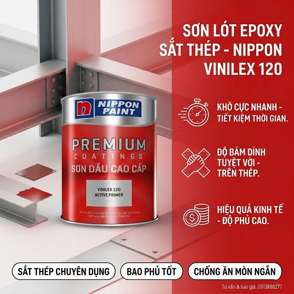 Sơn Lót Nippon Vinilex 120 Active Primer - Kim Loại