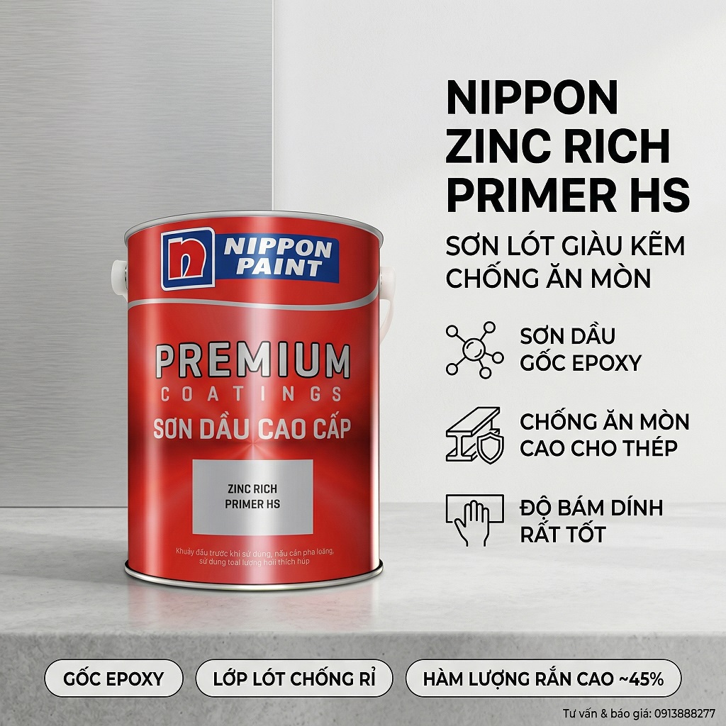 Sơn Lót Nippon Zinc Rich Primer HS - Lót Giàu Kẽm
