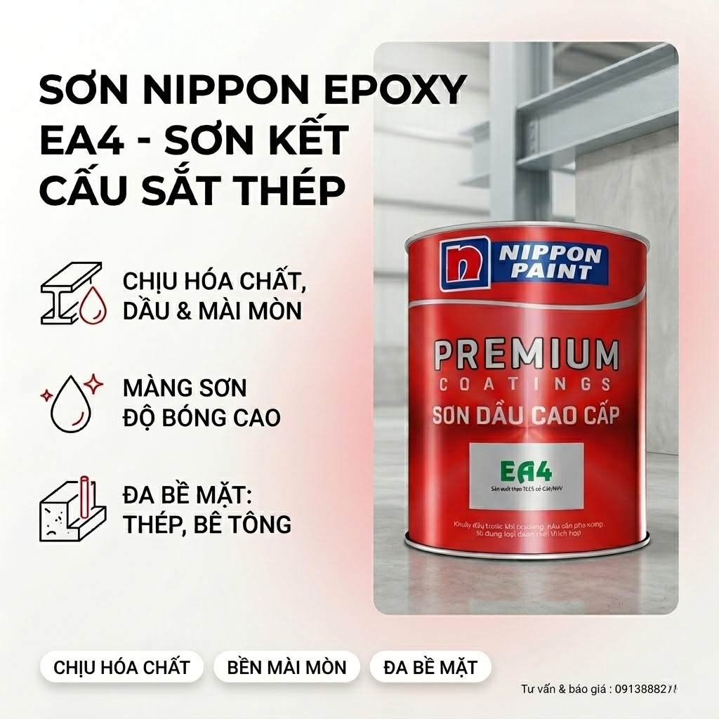 Sơn Nippon EA4 Epoxy - Sơn Kết Cấu Thép Trong Nhà
