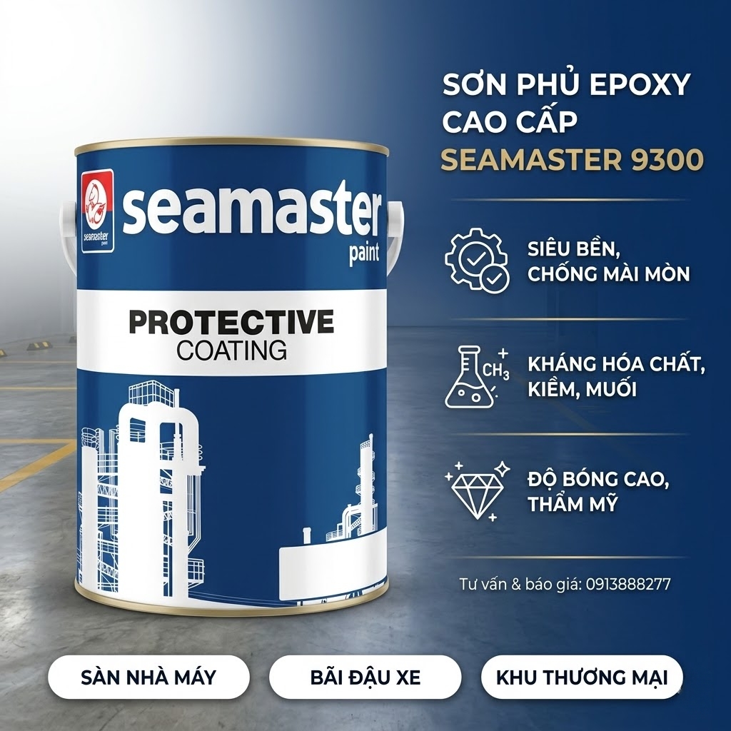 Seamaster 9300 - Sơn Phủ Epoxy Floor Sàn Bê Tông, Sắt Thép
